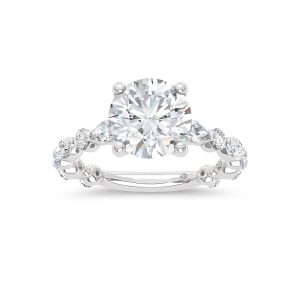 14K White Gold Lab Grown Diamond 5 7/8 Ct.Tw. Round Shape Engagement Ring (Center 5 Ctw)