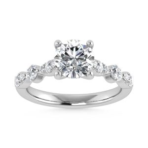 14K White Gold Lab Grown Diamond 2 1/2 Ct.Tw. Engagement Ring (IGI Certified Center 2ct)