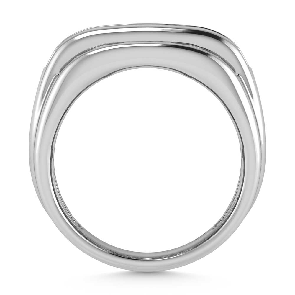 14K White Gold 5 Ct.Tw. Lab Grown Diamond Channel Set Mens Ring