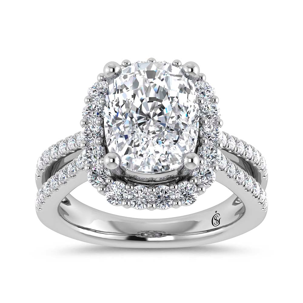 14K White Gold Lab Grown Diamond 4 3/4 Ct.Tw. Engagement Ring