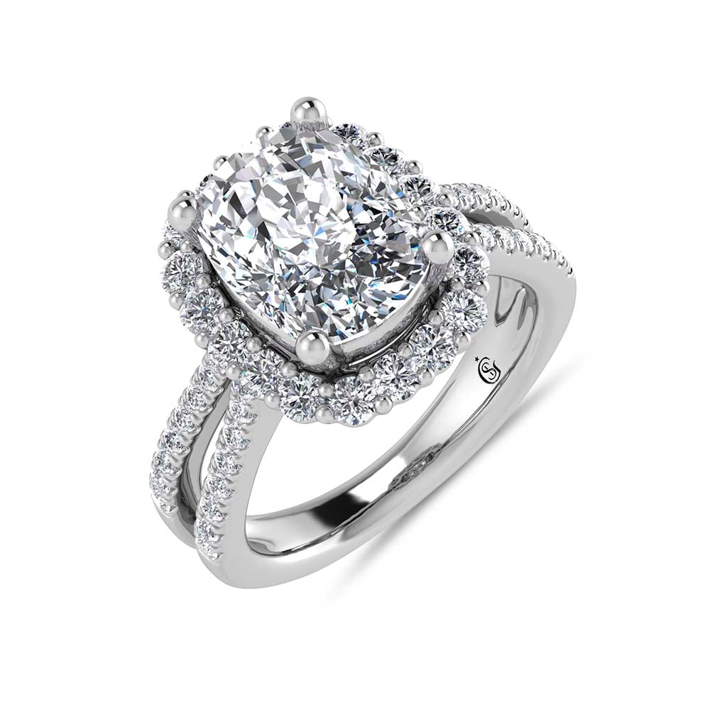 14K White Gold Lab Grown Diamond 4 3/4 Ct.Tw. Engagement Ring