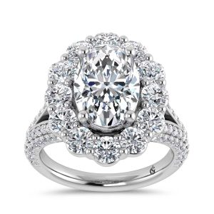 14K White Gold Lab Grown Diamond 6 3/4 Ct.Tw. Engagement Ring