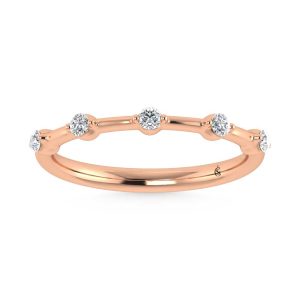 14K Rose Gold Lab Grown Diamond 1/8 Ct.Tw. Stackable Band