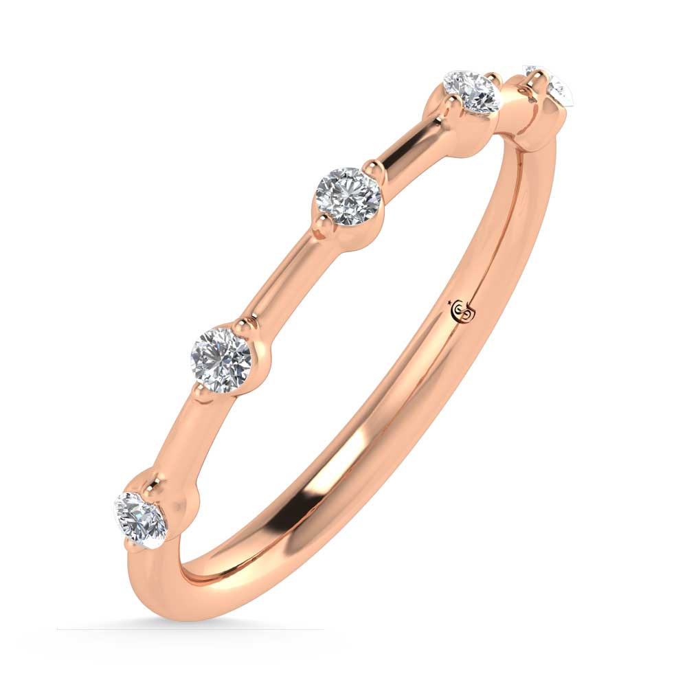 14K Rose Gold Lab Grown Diamond 1/8 Ct.Tw. Stackable Band