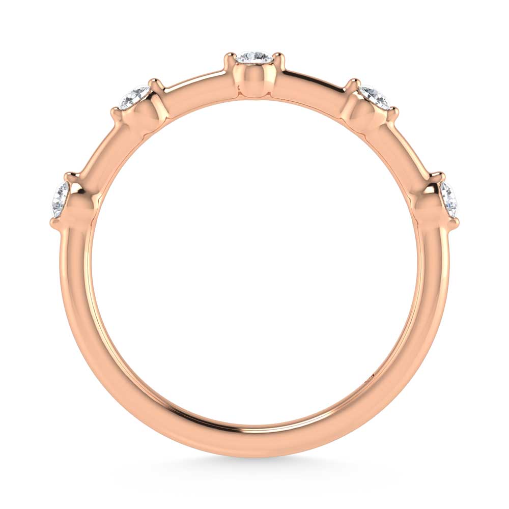 14K Rose Gold Lab Grown Diamond 1/8 Ct.Tw. Stackable Band