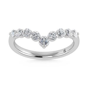 14K White Gold Lab Grown Diamond 3/8 Ct.Tw. Chevron Band