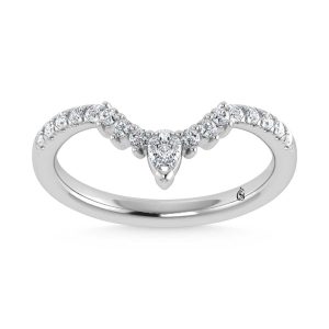 14K White Gold  1/3 Ct.Tw. Lab Grown Diamond Chevron Band