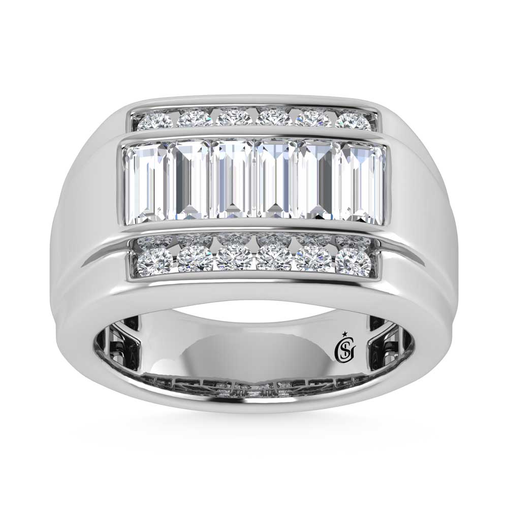 14K White Gold Lab Grown Diamond 1 7/8 Ct.Tw. Diamond Mens Ring