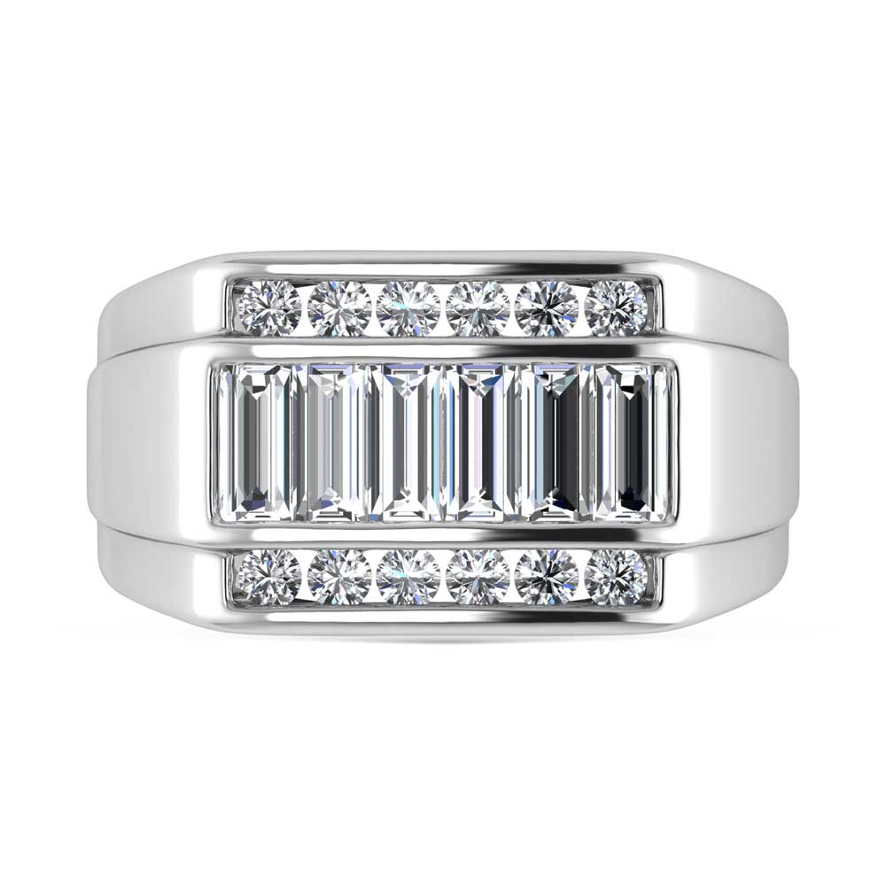 14K White Gold Lab Grown Diamond 1 7/8 Ct.Tw. Diamond Mens Ring
