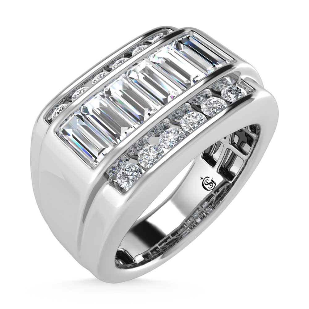 14K White Gold Lab Grown Diamond 1 7/8 Ct.Tw. Diamond Mens Ring