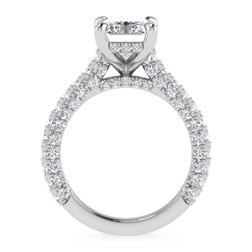 14K White Gold Lab Grown Diamond 4 1/5 Ct.Tw. Radiant Shape Engagement Ring (IGI Certified Center 3ct)