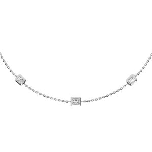 14K White Gold Lab Grown Fancy Diamond 3/4 Ct.Tw. 7 Stone Necklace
