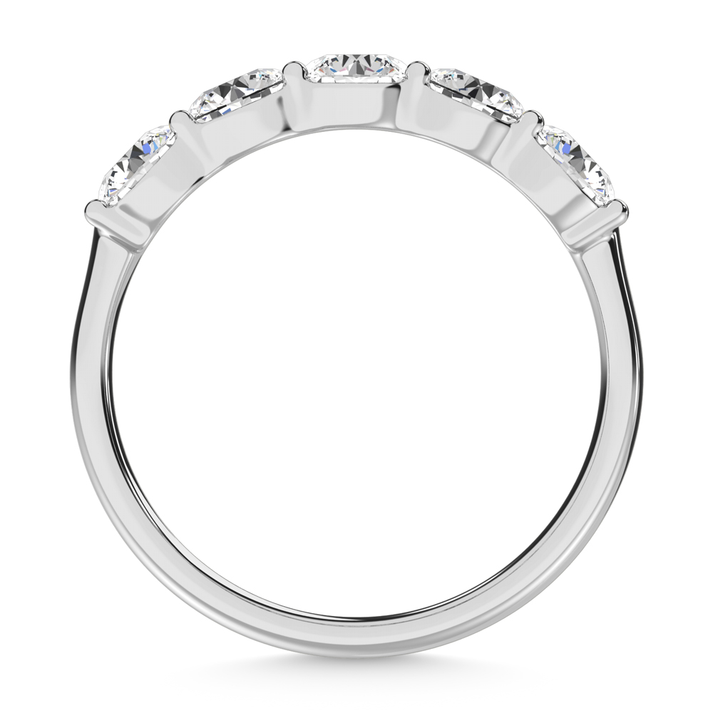 14K White Gold Lab Grown Diamond 1 1/2 Ct.Tw. 5 Stone Ladies Band