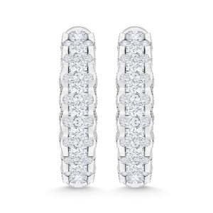10K White Gold Lab Grown Diamond 1 Ct.Tw Hoop Earrings