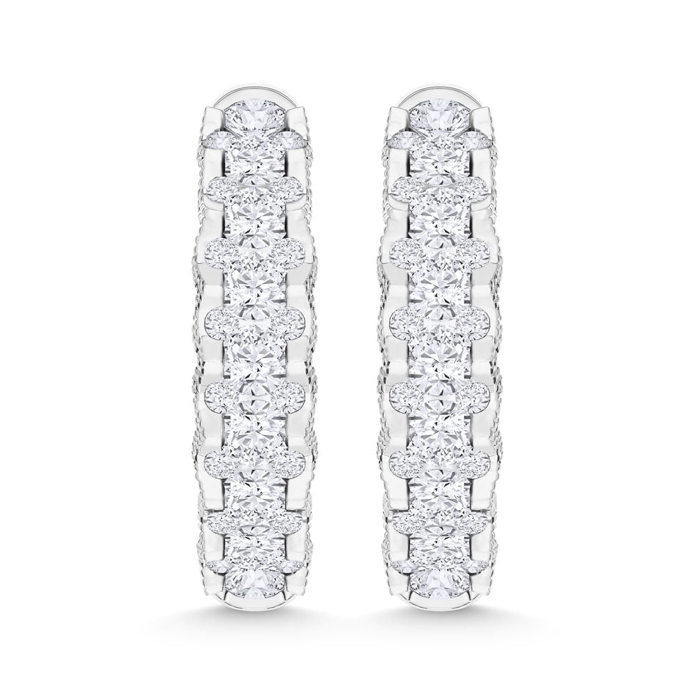 10K White Gold Lab Grown Diamond 1 Ct.Tw Hoop Earrings