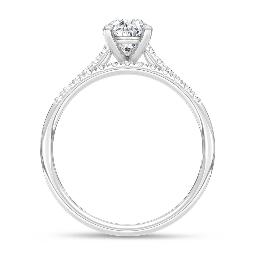 10K White Gold Lab Grown Diamond 1 1/4 Ct.Tw. Pear Shape Bridal Ring (Center 1 Ctw)