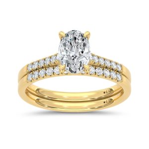 10K White Gold Lab Grown Diamond 1 1/4 Ct.Tw. Oval Shape Bridal Ring (Center 1 Ctw)