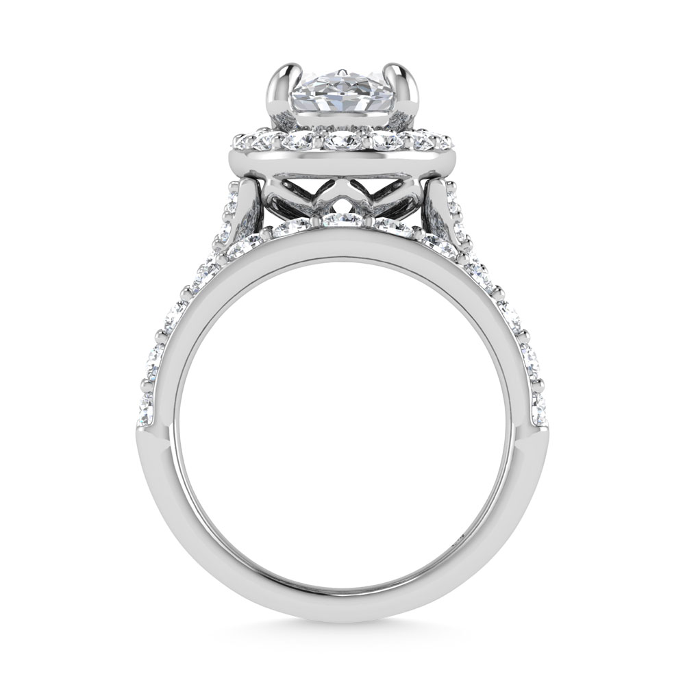 14K White Gold 4 7/8 Ct.Tw. Lab Grown Diamond Bridal Ring (IGI Certified Center 3ct)