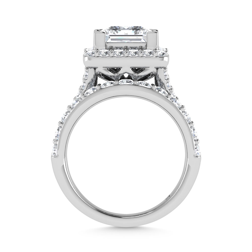 14K White Gold 4 7/8 Ct.Tw. Lab Grown Diamond Bridal Ring (IGI Certified Center 3ct)