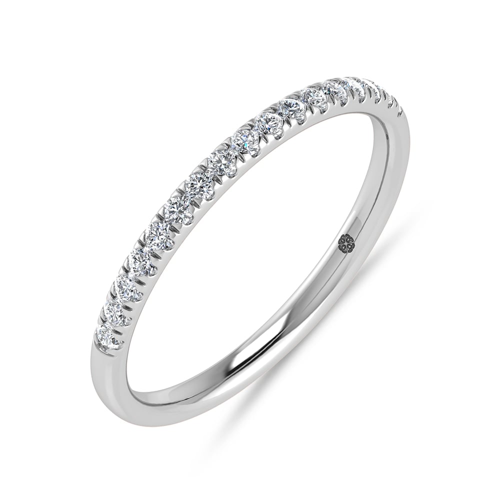 10K White Gold Lab Grown Diamond 1/6 Ct.Tw. Wedding Band