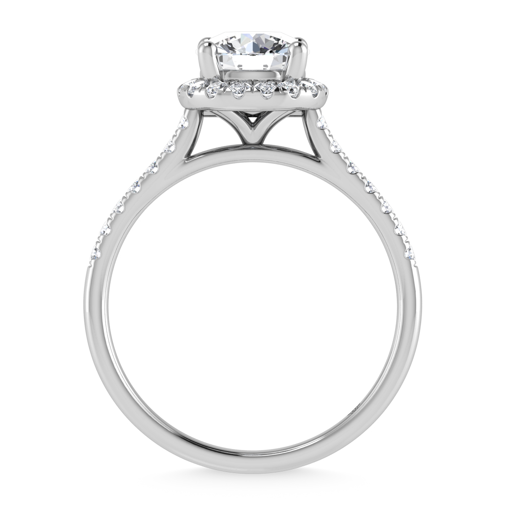 10K White Gold 1 1/4 Ct.Tw. Lab Grown Diamond Halo Engagement Ring (IGI Certified Center 1 CT)