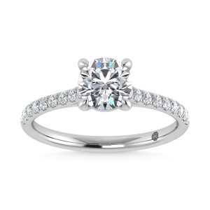 10K White Gold 1 1/4 Ct.Tw. Lab Grown Diamond Halo Engagement Ring (Center 1 CT)