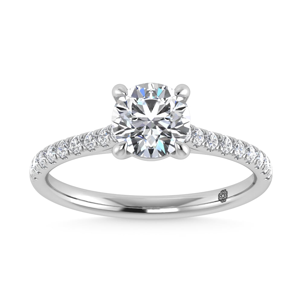 10K White Gold 1 1/4 Ct.Tw. Lab Grown Diamond Halo Engagement Ring (Center 1 CT)