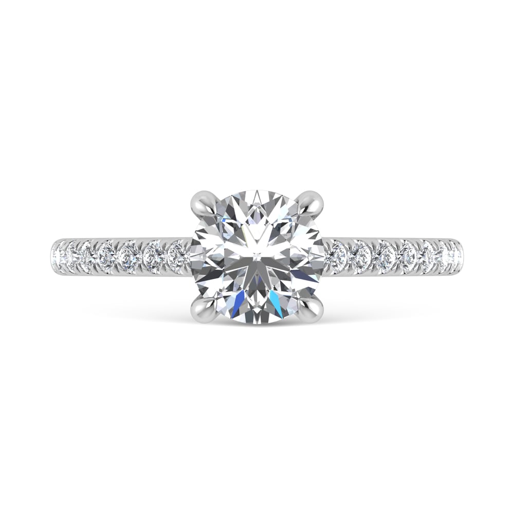 10K White Gold 1 1/4 Ct.Tw. Lab Grown Diamond Halo Engagement Ring (Center 1 CT)