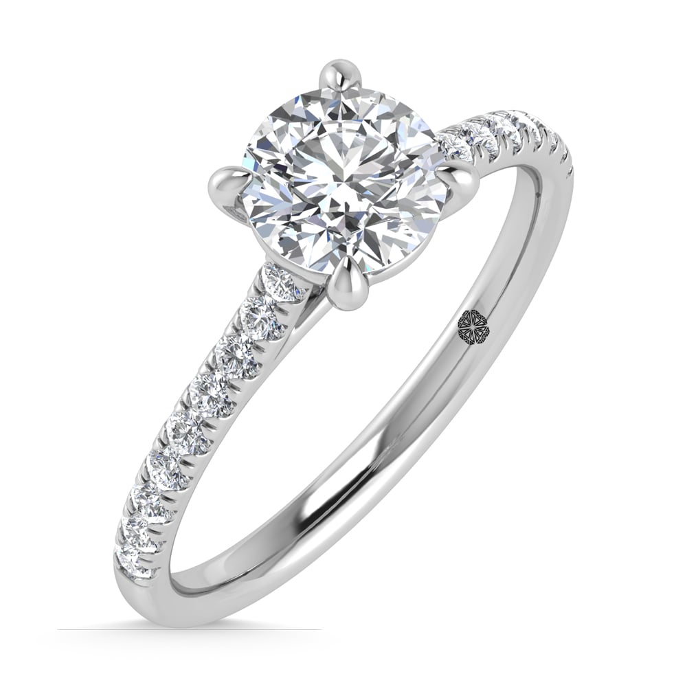 10K White Gold 1 1/4 Ct.Tw. Lab Grown Diamond Halo Engagement Ring (Center 1 CT)