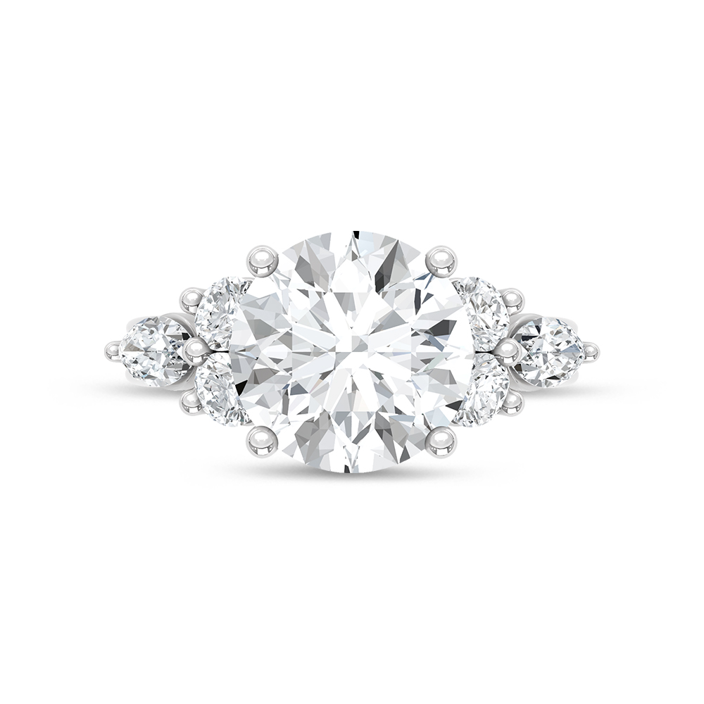 14K White Gold Lab Grown Diamond 5 Ct.Tw. Round Shape Engagement Ring