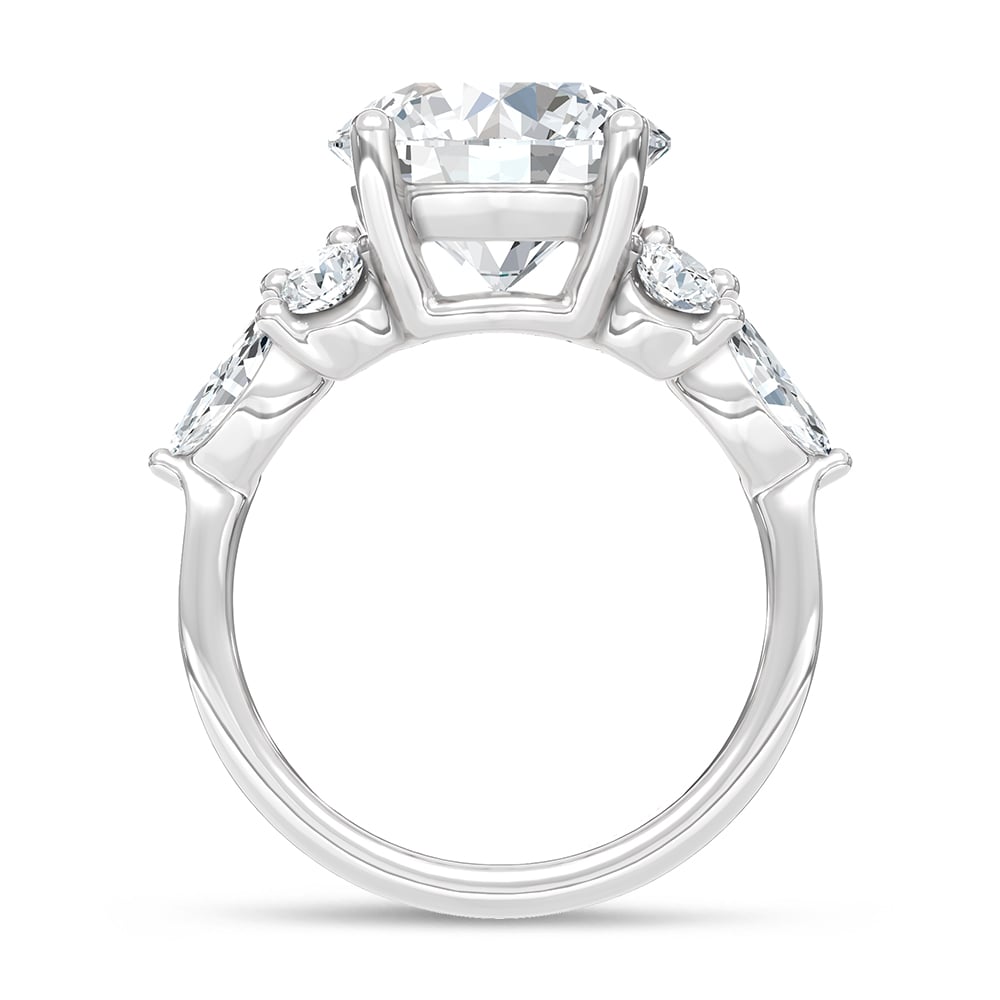 14K White Gold Lab Grown Diamond 5 Ct.Tw. Round Shape Engagement Ring