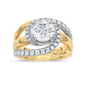 14K Two Tone 1/2 Ct.Tw. Lab Grown Diamond Fashion Ring