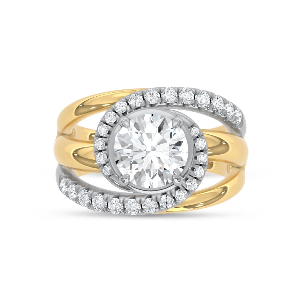 14K Two Tone 1/2 Ct.Tw. Lab Grown Diamond Fashion Ring