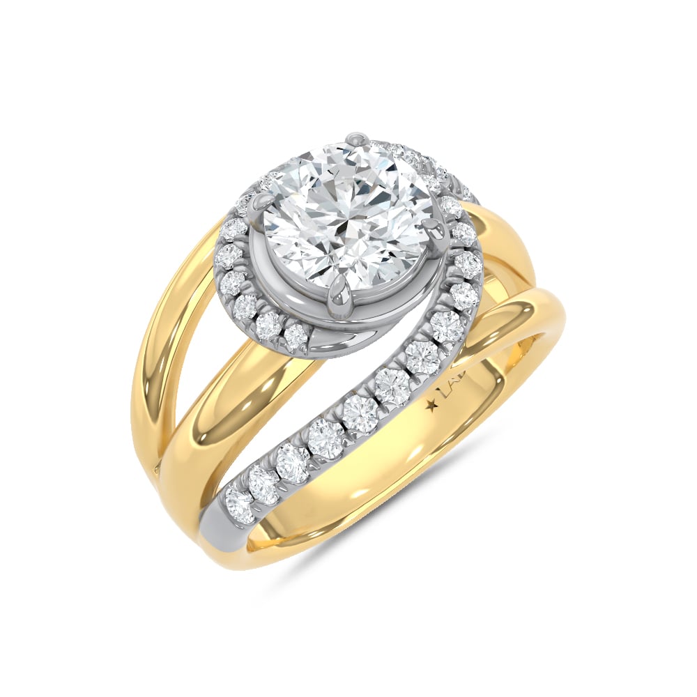 14K Two Tone 1/2 Ct.Tw. Lab Grown Diamond Fashion Ring