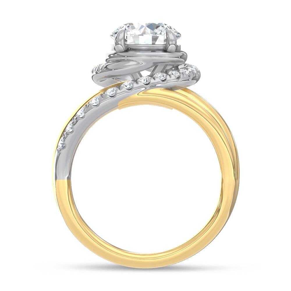 14K Two Tone 1/2 Ct.Tw. Lab Grown Diamond Fashion Ring
