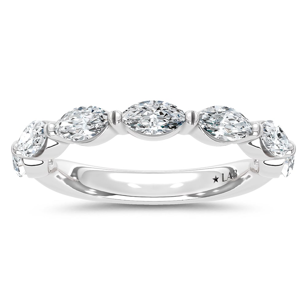 14K White Gold Lab Grown Diamond 7/8 Ct.Tw. Marquise Band