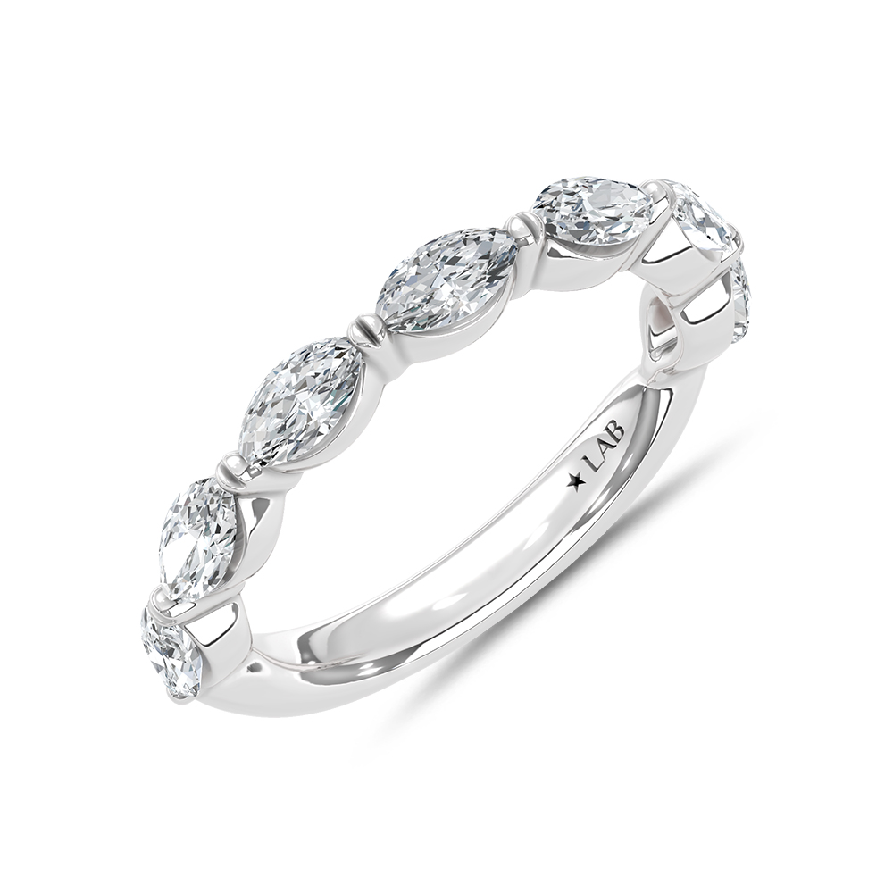 14K White Gold Lab Grown Diamond 7/8 Ct.Tw. Marquise Band