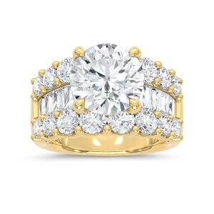 14K Yellow Gold Lab Grown Diamond 8 3/4 Ct.Tw. Engagement Ring (IGI Certified Center 5ct)