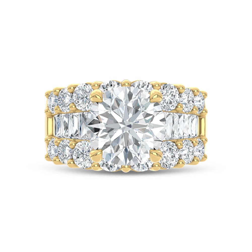 14K Yellow Gold Lab Grown Diamond 8 3/4 Ct.Tw. Engagement Ring (IGI Certified Center 5ct)