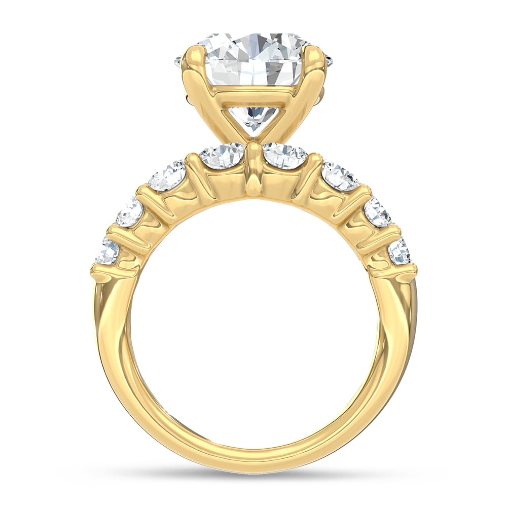 14K Yellow Gold Lab Grown Diamond 8 3/4 Ct.Tw. Engagement Ring (IGI Certified Center 5ct)