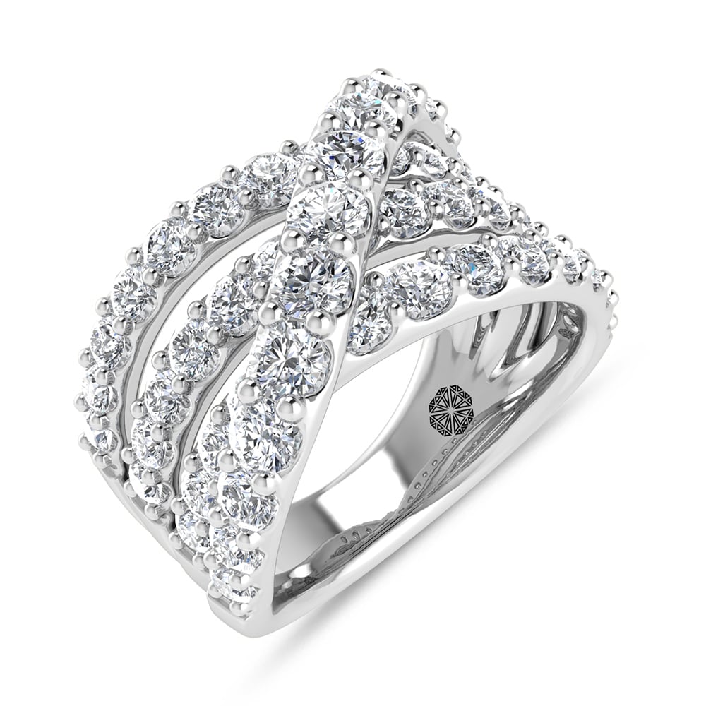 14K White Gold 2 1/2 Ct.Tw. Lab Grown Diamond Fashion Ring