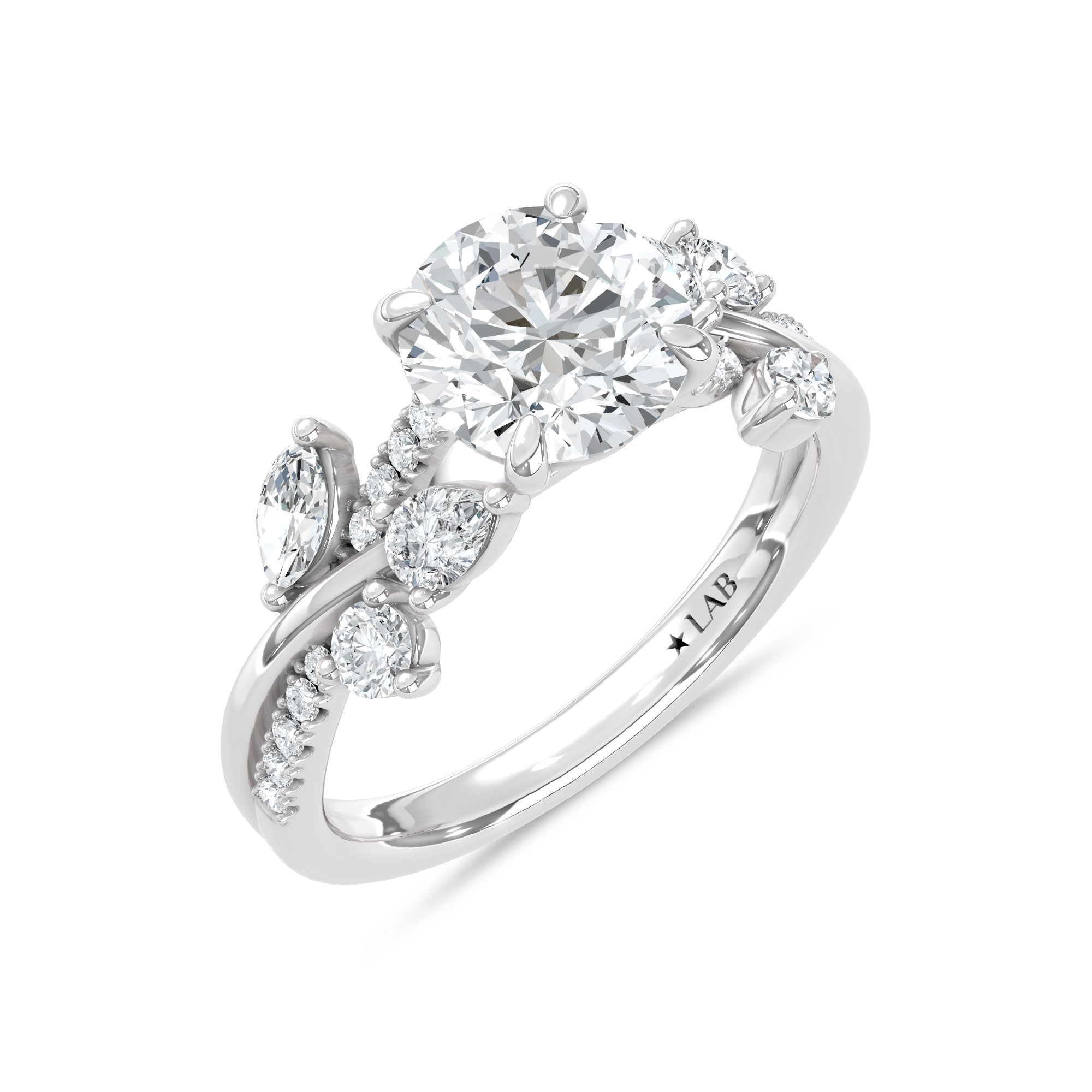 14K White Gold Lab Grown Diamond 5/8 Ct.Tw. Engagement Ring