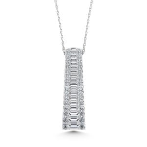 14K White Gold 2 Ct.Tw. Lab Grown Diamond Slide Pendant