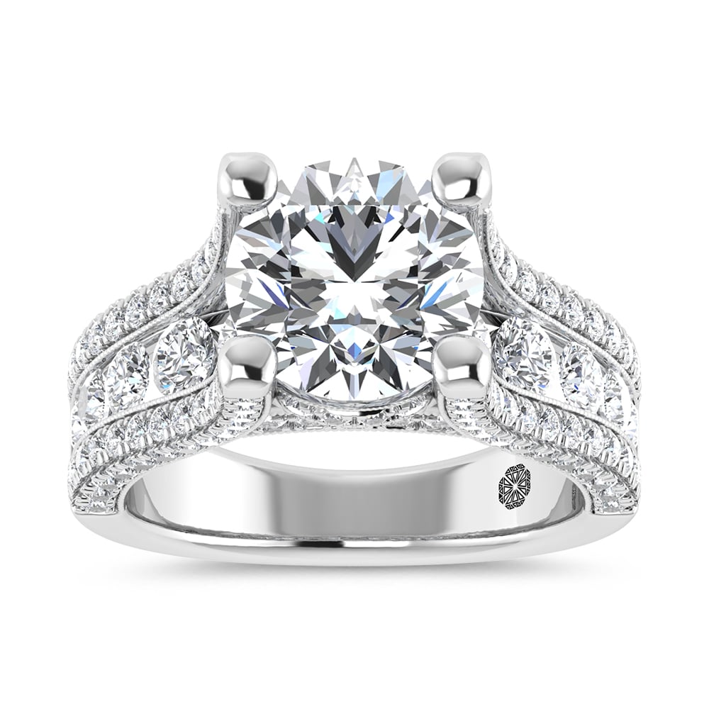 14K White Gold 5 Ct.Tw. Lab Grown Diamond Engagement Ring (IGI Certified Center 3ct)