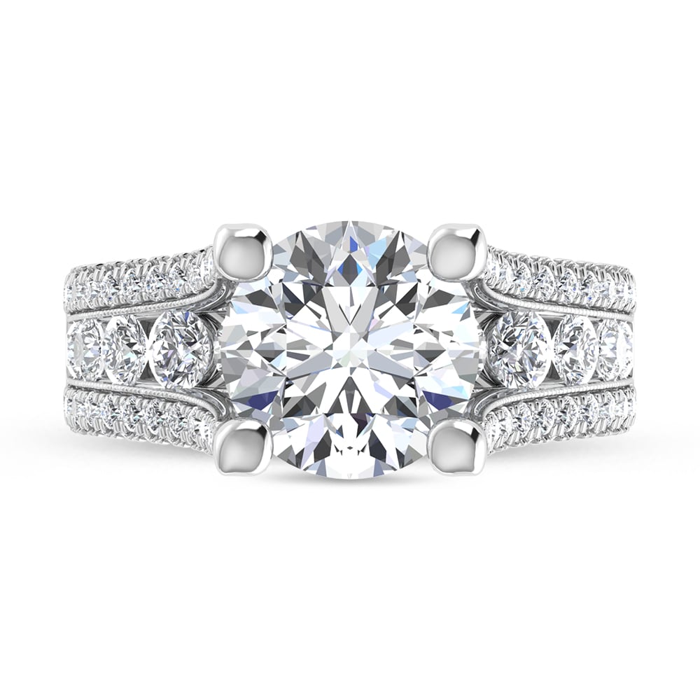 14K White Gold 5 Ct.Tw. Lab Grown Diamond Engagement Ring (IGI Certified Center 3ct)