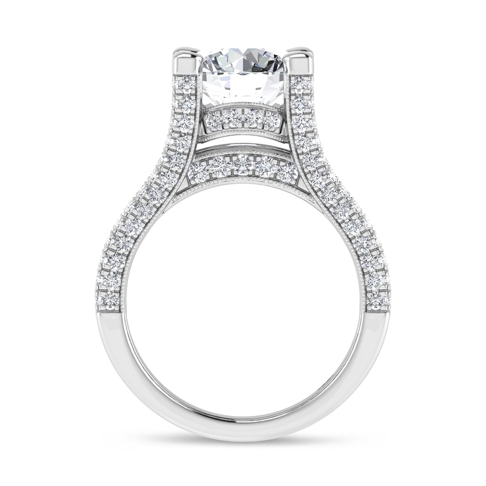 14K White Gold 5 Ct.Tw. Lab Grown Diamond Engagement Ring (IGI Certified Center 3ct)