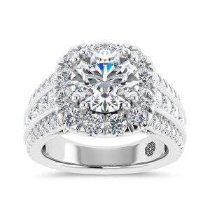 14K White Gold Lab Grown Diamond 5 1/10 Ct.Tw. Engagement Ring