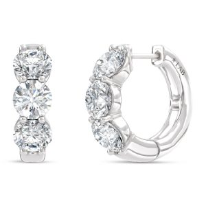14K White Gold Lab Grown Diamond 2 Ct.Tw. Hoop Earrings