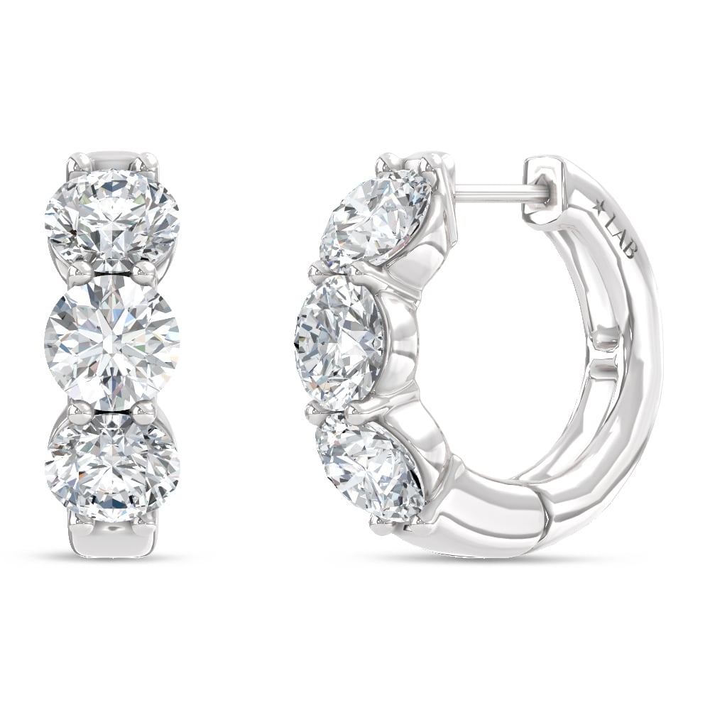14K White Gold Lab Grown Diamond 2 Ct.Tw. Hoop Earrings