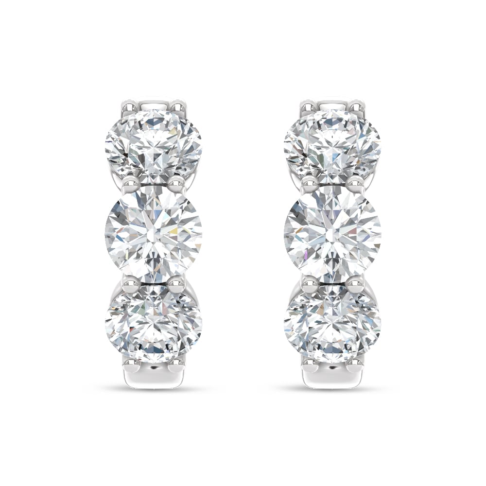 14K White Gold Lab Grown Diamond 2 Ct.Tw. Hoop Earrings